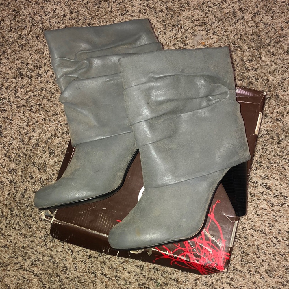 Grey boots ankle high
